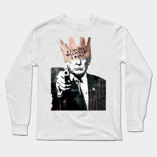 Donald Trump: King Trump on a light (Knocked Out) background Long Sleeve T-Shirt